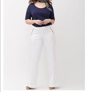 Lane Bryant White Wideleg Sailor Pants size 22